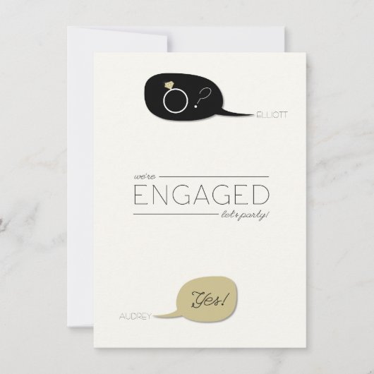 Invitation Il a demandé et elle a dit oui ! Partie de (Devant)