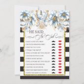 Invitation Il A Dit/Elle A Dit Fête des mariées Game (Devant)
