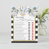 Invitation Il A Dit/Elle A Dit Fête des mariées Game (Debout devant)