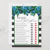 Invitation Il A Dit/Elle A Dit Fête des mariées Game (Devant)