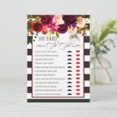 Invitation Il A Dit/Elle A Dit Que Le Jeu De Fête de l'mariée (Debout devant)
