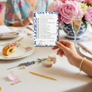 Invitation Il a dit, elle a dit Réception de mariage Jeu bleu