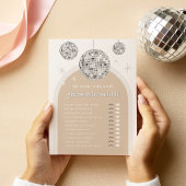 Invitation Il a dit, Elle a dit Silver Disco Bride Game Card