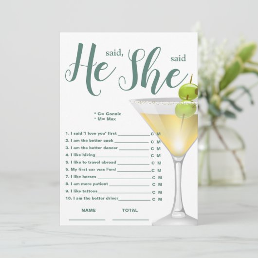 Invitation Il a dit qu'elle a dit Elegant Fête des mariées Ga (Debout devant)