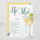 Invitation Il a dit qu'elle a dit Elegant Fête des mariées Ga (Devant / Derrière)