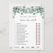 Invitation Il A Dit Qu'Elle A Dit Eucalyptus Fête des mariées (Devant)