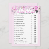 Invitation Il A Dit Qu'Elle A Dit Fête des mariées Game (Devant / Derrière)