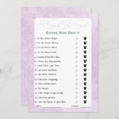 Invitation Il A Dit Qu'Elle A Dit Fête des mariées Game (Devant / Derrière)