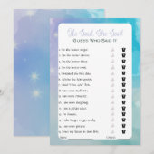 Invitation Il A Dit Qu'Elle A Dit Fête des mariées Game (Devant / Derrière)