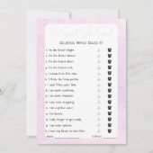 Invitation Il A Dit Qu'Elle A Dit Fête des mariées Game (Devant)