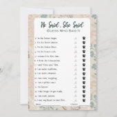 Invitation Il A Dit Qu'Elle A Dit Fête des mariées Game (Devant)