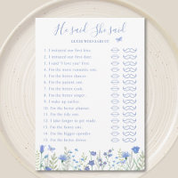 Il A Dit Qu'Elle A Dit Fête des mariées Game Card