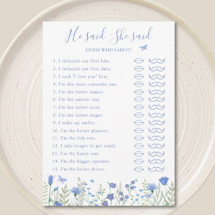 Invitation Il A Dit Qu'Elle A Dit Fête des mariées Game Card