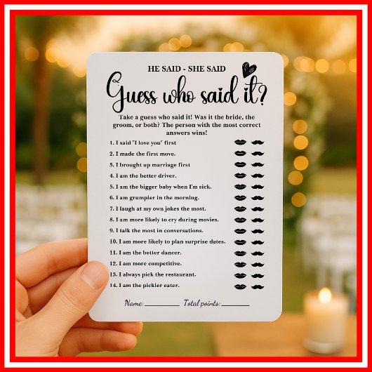 Invitation Il A Dit Qu'Elle A Dit Fête des mariées Game Moder