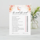 Invitation Il A Dit Qu'Elle A Dit Game Green Fête des mariées (Debout devant)