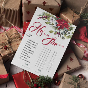Invitation Il a dit qu'elle a dit Noël Fête des mariées Jeu