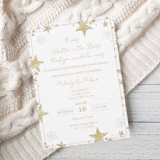 Invitation Il a été écrit dans les étoiles adoption douche