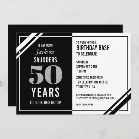 Invitation Il a fallu 50 ans pour regarder ce bon (Devant / Derrière)