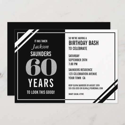 Invitation Il a fallu 60 ans pour regarder ce bon (Devant / Derrière)