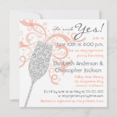 Invitation Il a sauté la question - argent et pêche (Dos)