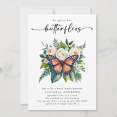 Invitation Il Donne Sa Fête des mariées Aux Papillons (Devant)