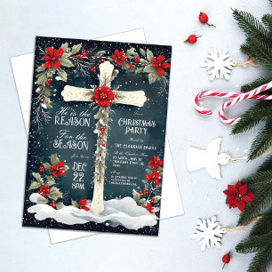 Invitation Il est la raison de la croix de saison Noël