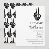 Invitation Il est mauvais deux l'anniversaire de l'Halloween  (Devant / Derrière)