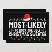 Invitation Il Est Probable Que Le Vilain Chandail De Noël Soi (Devant / Derrière)