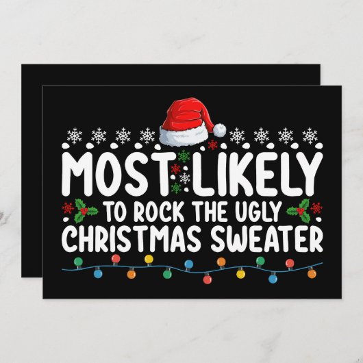 Invitation Il Est Probable Que Le Vilain Chandail De Noël Soi (Devant / Derrière)
