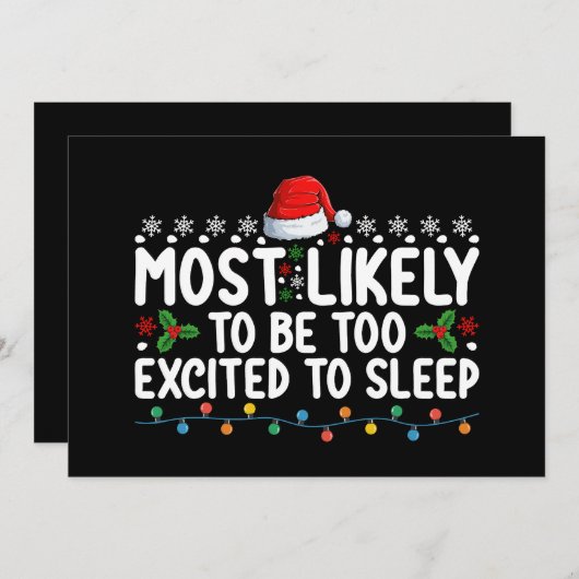 Invitation Il Est Probable Que L'On Soit Trop Excité Pour Dor (Devant / Derrière)