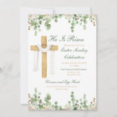 Invitation Il Est Ressuscité Chrétien Pâques (Devant)