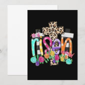 Invitation Il est ressuscité chrétien Pâques (Devant / Derrière)