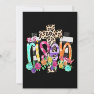 Invitation Il est ressuscité chrétien Pâques