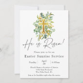 Invitation Il est ressuscité Cross Church Service de lever de (Devant)