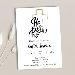 Invitation Il est ressuscité, Église d'art de la Croix, servi
