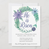Invitation Il est ressuscité Élégant Fête de Pâques (Devant)