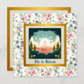 Invitation Il est ressuscité et célébration du dimanche de la (Devant / Derrière)