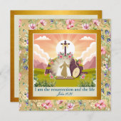 Invitation Il est ressuscité et célébration du dimanche de la (Devant / Derrière)