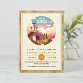 Invitation Il est ressuscité et fête de la résurrection diman (Debout devant)