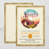 Invitation Il est ressuscité et fête de la résurrection diman (Devant / Derrière)