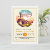 Invitation Il est ressuscité et fête de la résurrection diman (Debout devant)