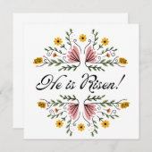 Invitation Il est ressuscité Pâques  (Devant / Derrière)