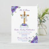 Invitation Il est ressuscité Pâques chrétien (Debout devant)