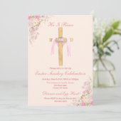 Invitation Il est ressuscité Pâques chrétien (Debout devant)