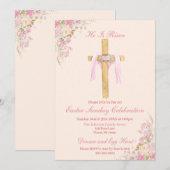 Invitation Il est ressuscité Pâques chrétien (Devant / Derrière)