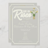 Invitation Il Est Ressuscité Religieux Célébration De Pâques (Devant / Derrière)