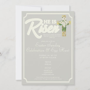 Invitation Il Est Ressuscité Religieux Célébration De Pâques 