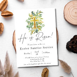 Invitation Il est ressuscité, service de Pâques au lever du s