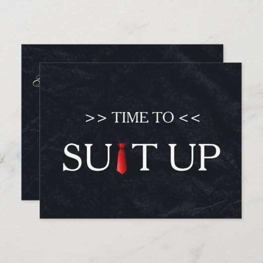 Invitation Il est temps d'adapter Black Chalk Board Red Crava (Devant / Derrière)