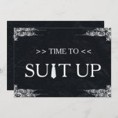 Invitation Il est temps d'adapter Black Chalk Board Swirl (Devant / Derrière)